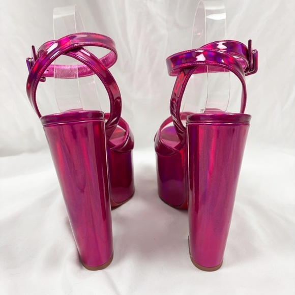 Christian Louboutin Superyaz 160mm Patent Leather Metallic Sandals EU 40 - Picture 10 of 13